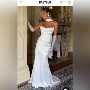 (Kensington) White Strapless Gown by Babyboo - NEW WITH TAGS